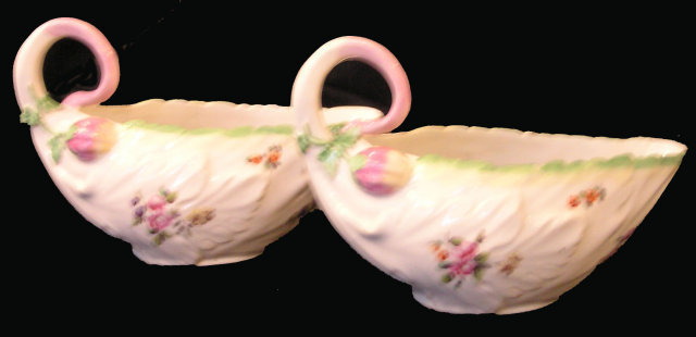 Derby Porcelain Pair of Sauceboats in Cos Form