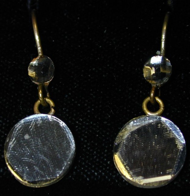 Earrings with drops of clear vauxhall glass