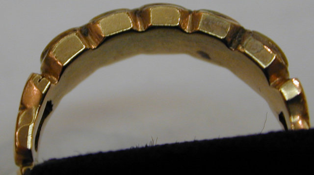 Ring, Georgian 5 stone agate ring in 9K gold