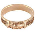 Antique Gold and Hair Fede Ring