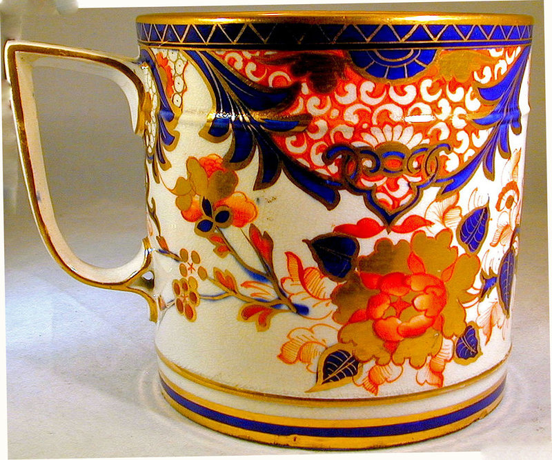 Antique Derby Porcelain &quot;King&quot; Pattern Porter Mug