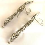 Antique  Portuguese Paste and Silver Earrings c 1780