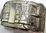 Antique Victorian Sterling Silver Buckle Motif Cuff Bracelet