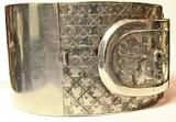 Antique Victorian Sterling Silver Buckle Motif Cuff Bracelet