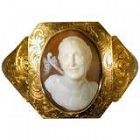 Antique Early Victorian Shell Cameo Gold Bracelet, c1840