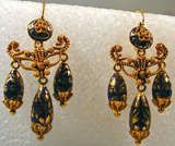 Antique Enamel Gold Girandole Earrings, circa 1850