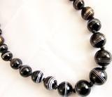 Antique Banded Agate Bead Necklace