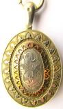 Antique Sterling Silver Necklace with Silver and Gold Locket