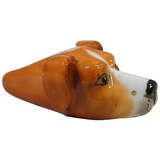 Royal Worcester Porcelain Hound Head Whistle