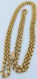 Antique Pinchbeck Muff Chain with Hand Clasp c1840