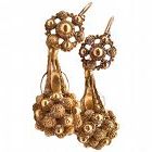 ON HOLD Antique Floral Gold Cannetille Earrings