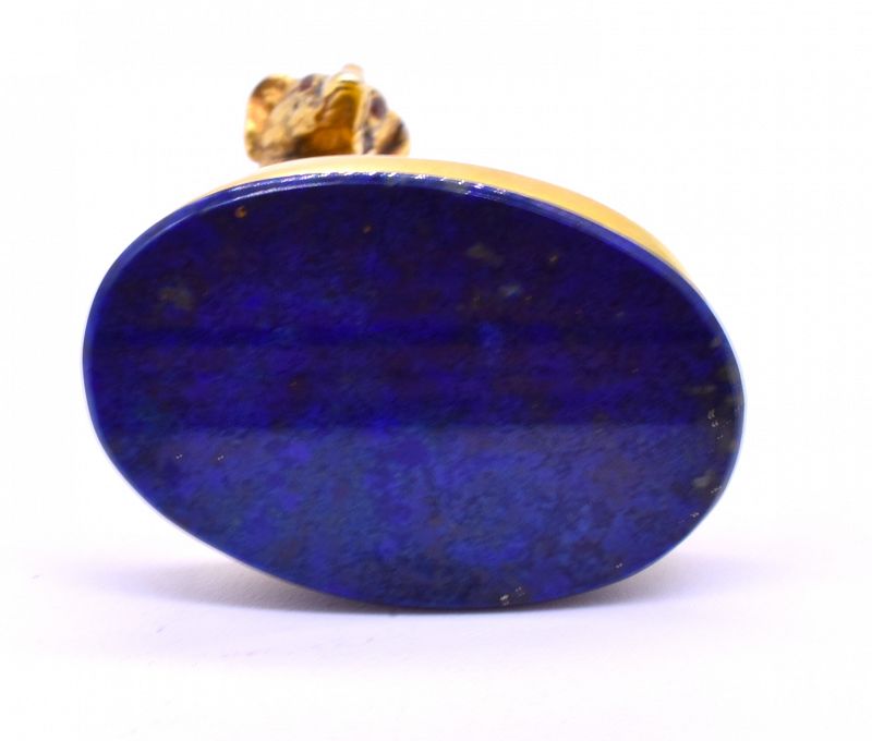 C1900 18K Gold and Lapis Watch Fob in the form of a greyhound
