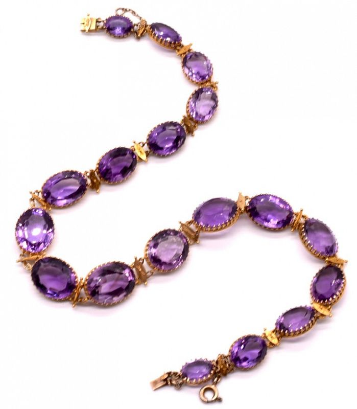 Amethyst Gold Riviere Necklace