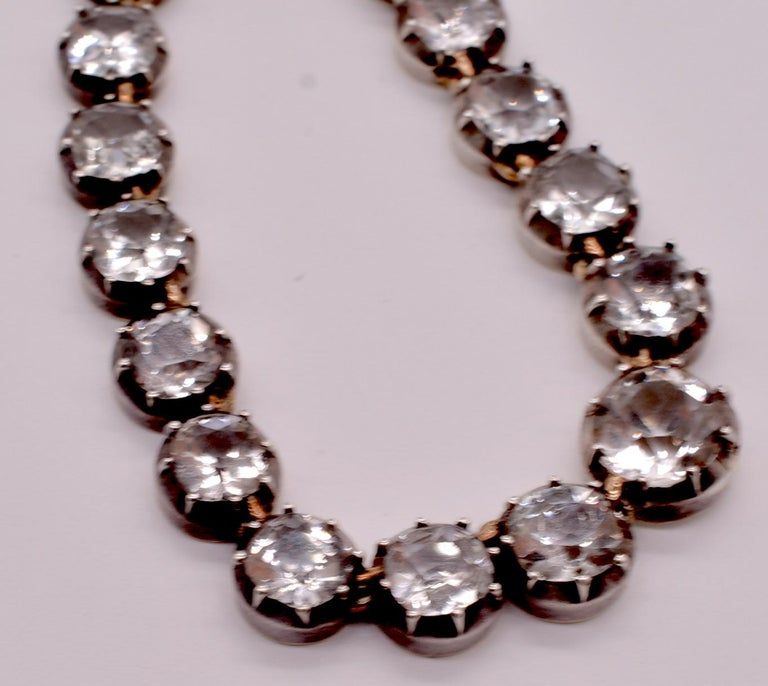 C1820 Georgian Rock Crystal Open Back Riviere Necklace