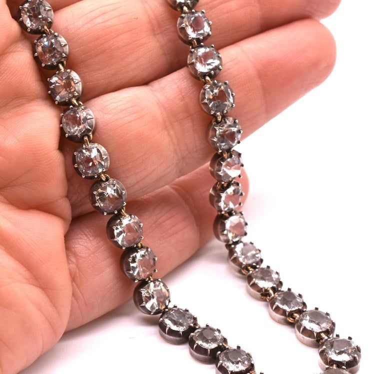 C1820 Georgian Rock Crystal Open Back Riviere Necklace