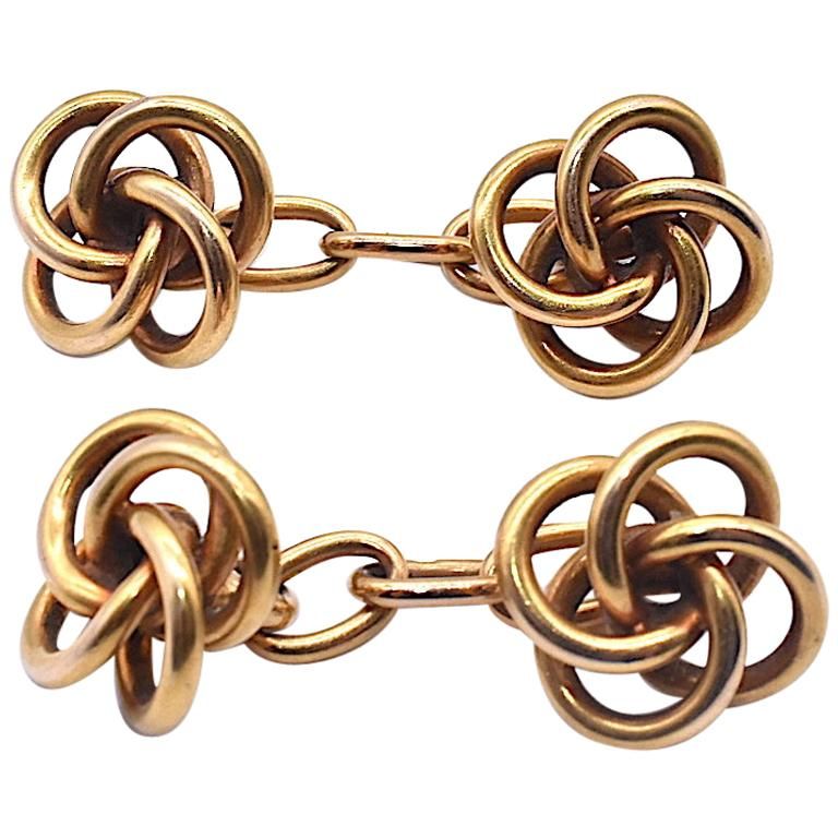 Antique Double-Sided Lover's Knot Cufflinks, circa 1890