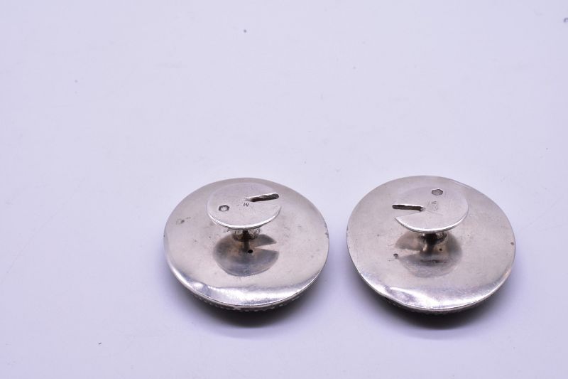 C.1890 Large Niello Oval Cufflinks