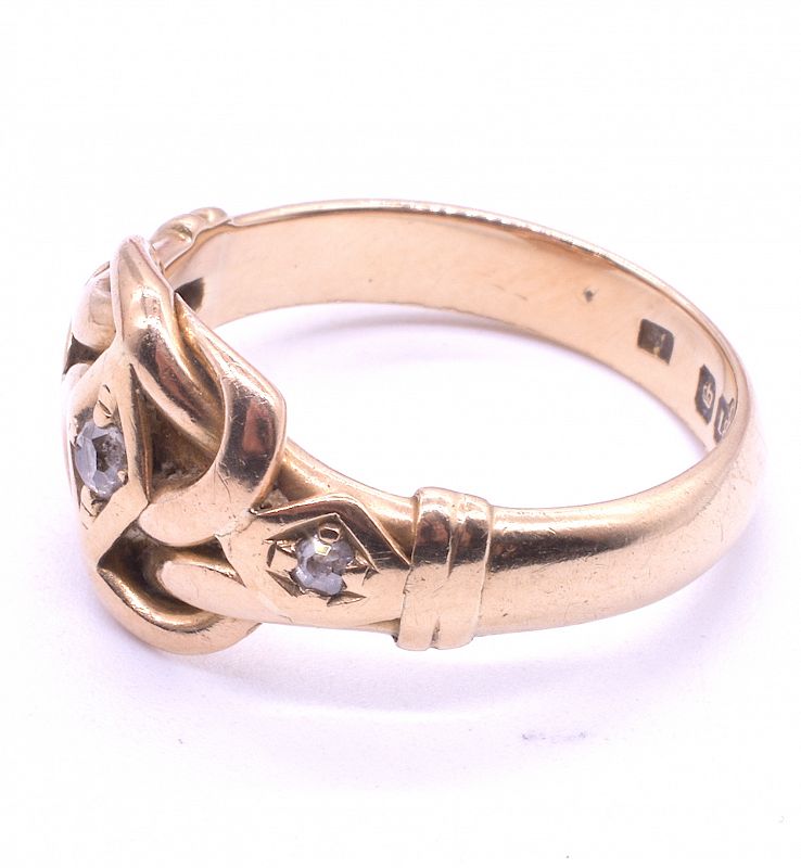 Diamond Lover's Knot Ring  in 18K HM Chester 1909