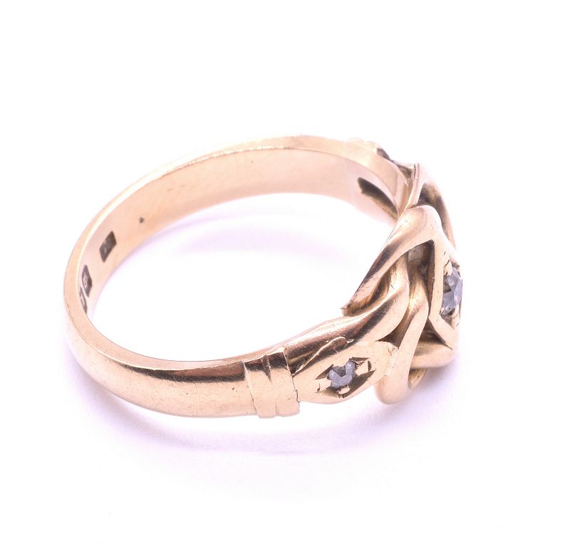 Diamond Lover's Knot Ring  in 18K HM Chester 1909