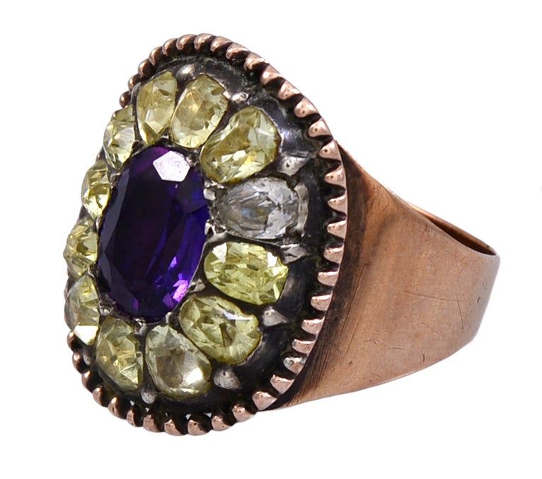 Antique Portuguese Amethyst and Chrysoberyl Ring
