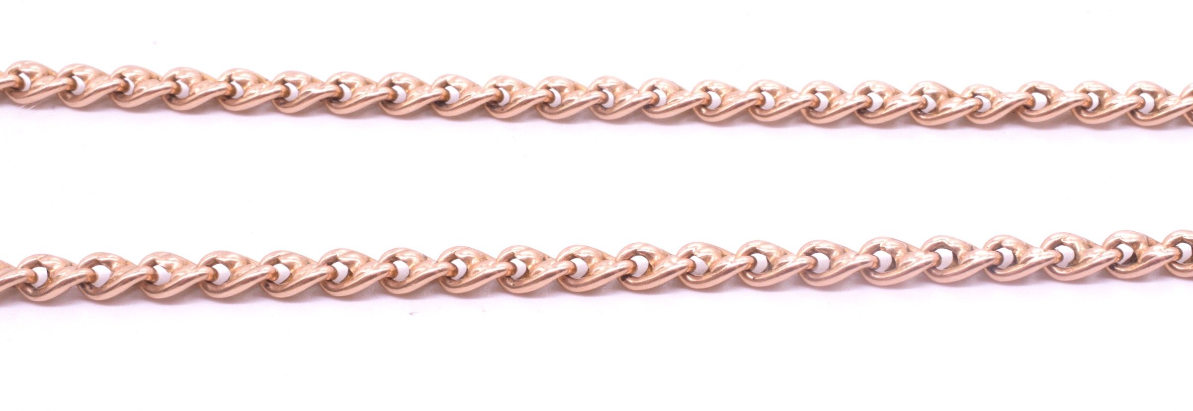 C1880  15 karat Gold Knot Curb Link Chain, 18&quot;