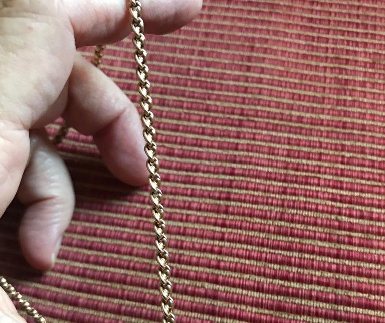 C1880  15 karat Gold Knot Curb Link Chain, 18&quot;