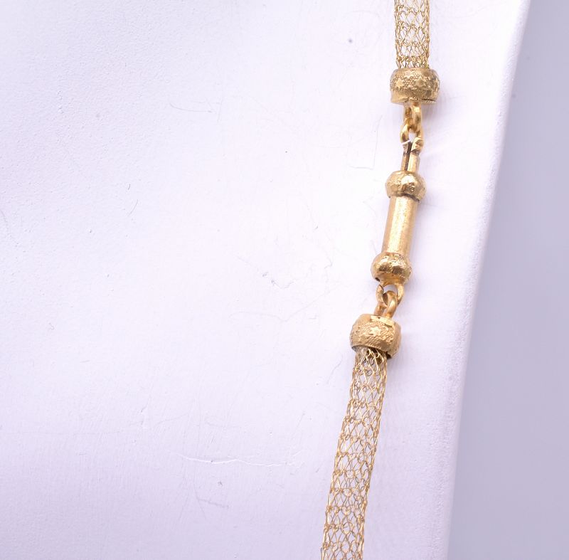 Georgian Meshwork Tubular Lightweight Necklace With Barrel Clasp