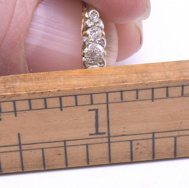 Antique 18 Karat And Platinum 5 Stone Diamond Ring, circa 1900