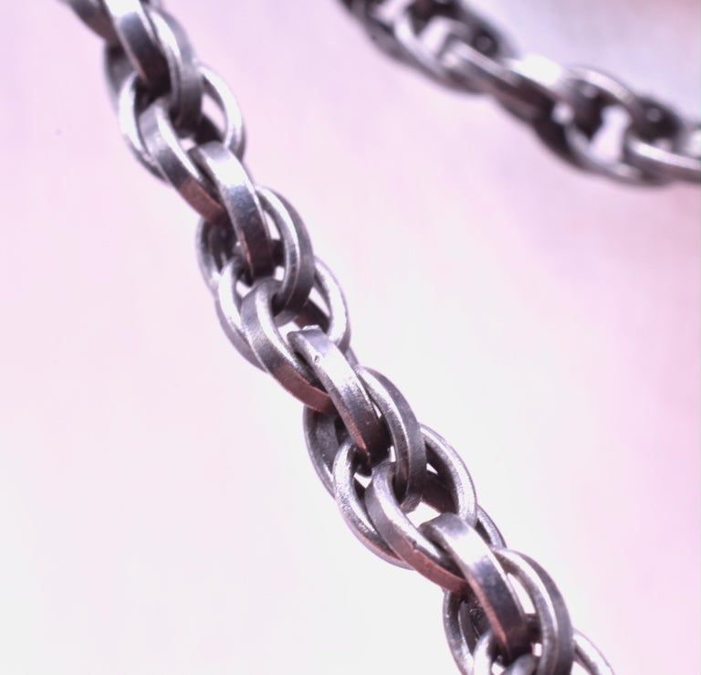 C1880 Gunmetal Fancy Link Chain Necklace, 54&quot;