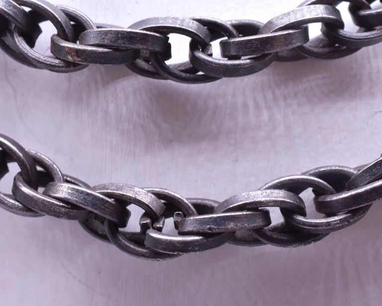 C1880 Gunmetal Fancy Link Chain Necklace, 54&quot;