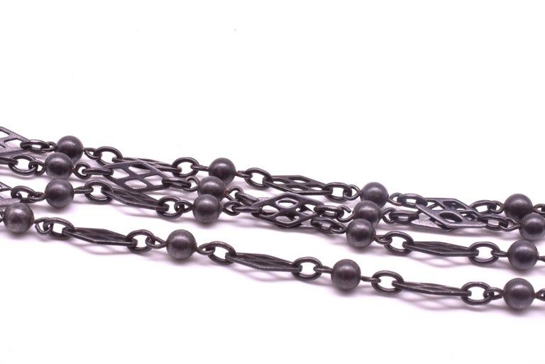 C1880 Gunmetal Watch Chain of Links and Balls, 56&quot;