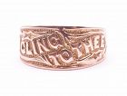C1880 9K Rose Gold "I Cling to Thee" Sentimental Message Band Ring