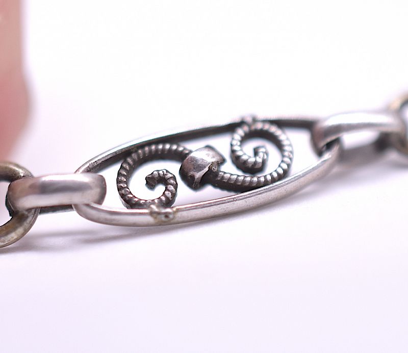 C.1900 Sterling Silver Neo-classical Watch Chain, 62&quot;