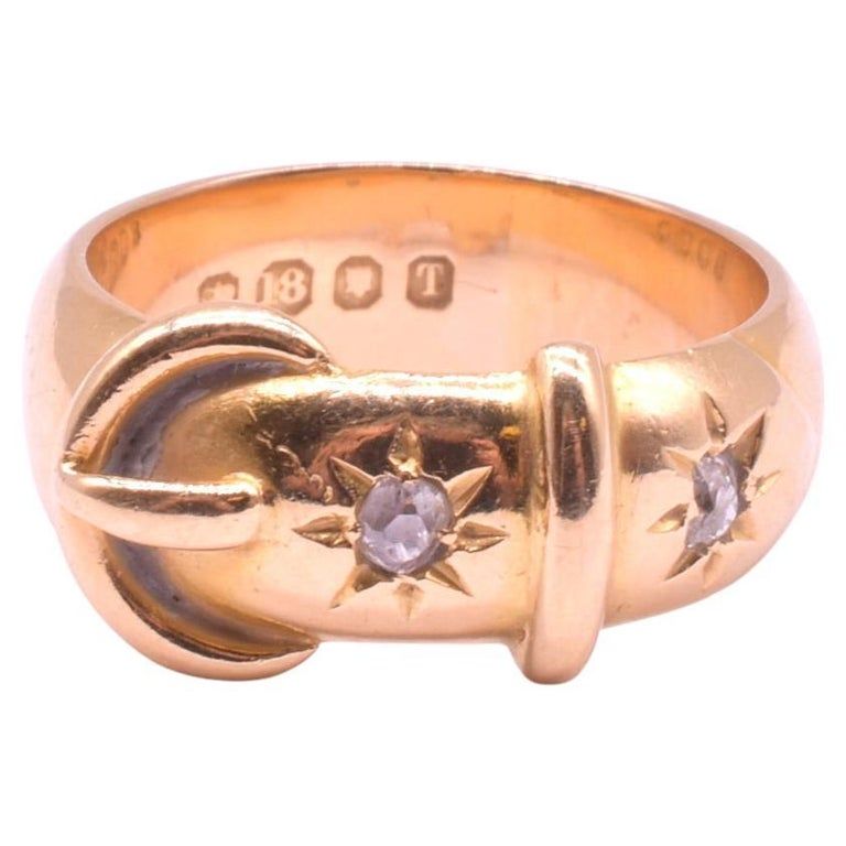 18K Star Set Diamond Buckle Ring, HM 1894