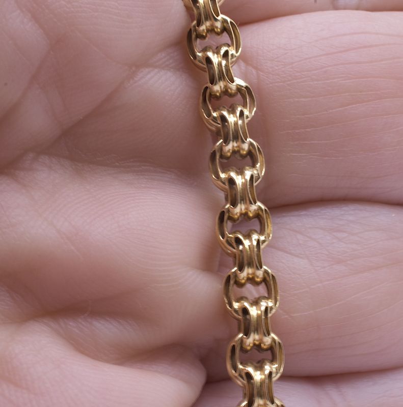 Victorian 9 Karat Love Knot Long Guard Watch Chain, 52&quot;