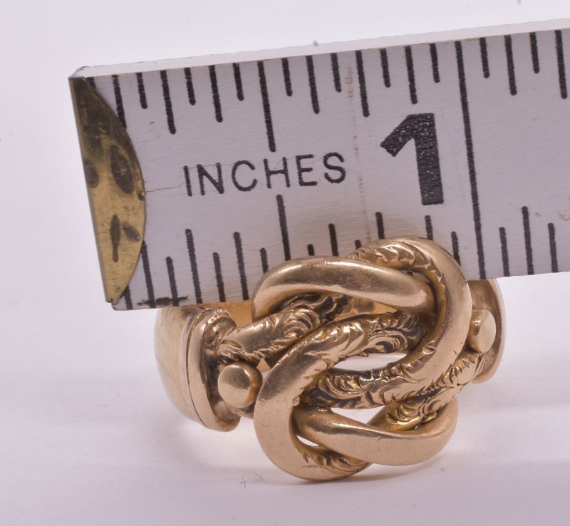 18 Karat Victorian Lover's Knot Band Ring Hallmarked 1912