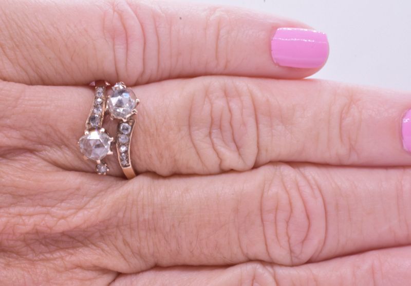 C1880 Victorian Toi and Moi Diamond Engagement Ring Sz 8