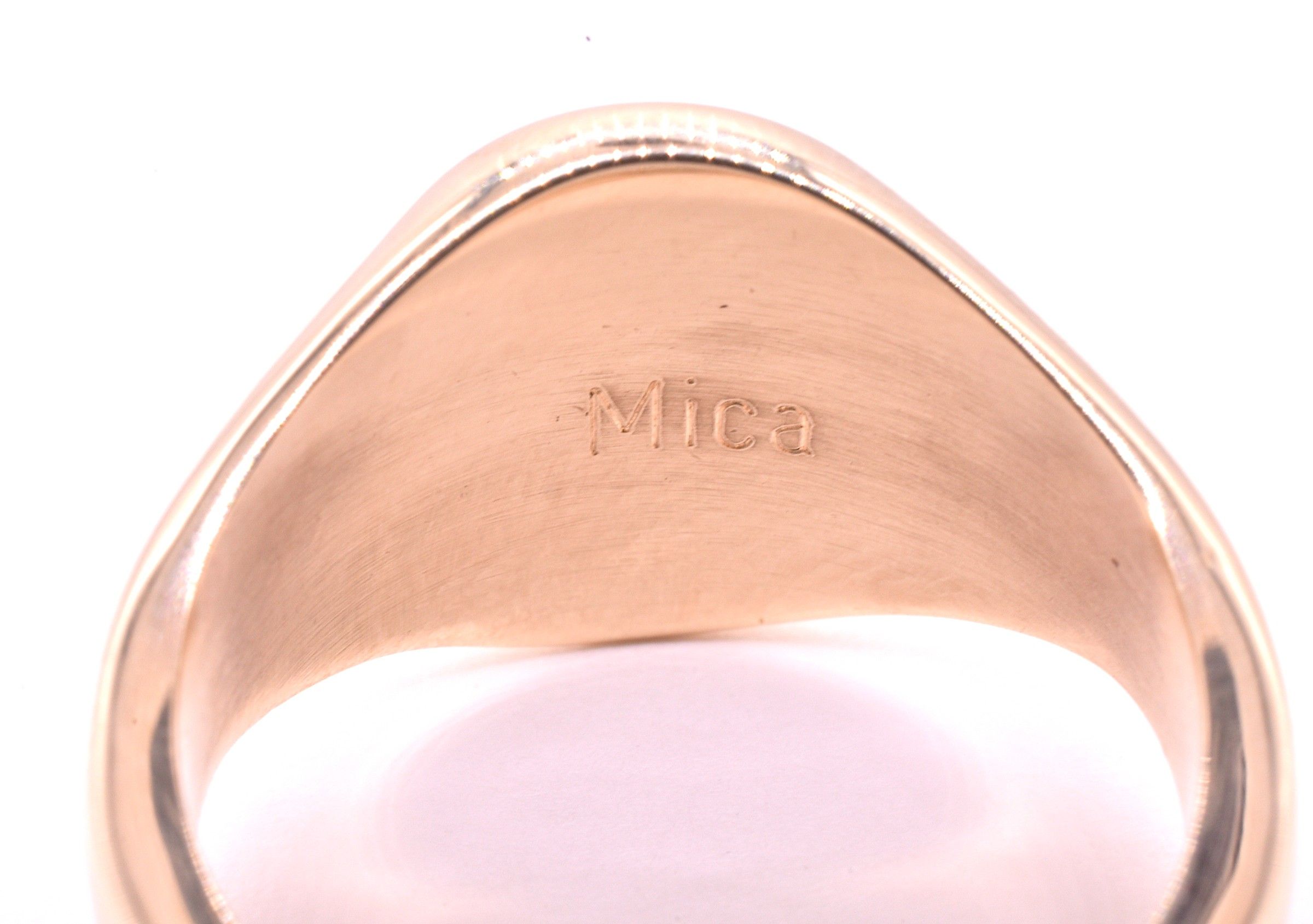 HM 2007 Signet Ring for Perrott family w Motto &quot;Amo Ut Invenio&quot; sz 5.5