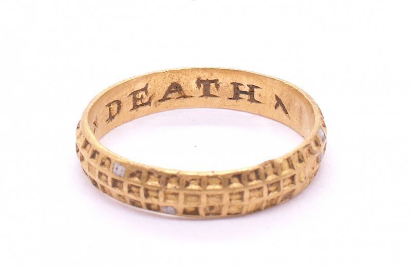 Renaissance era 22ct Poesy Ring With Inscription &quot;Yours Till Death&quot;
