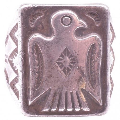 Contemporary THUNDERBIRD Native American Signet Ring