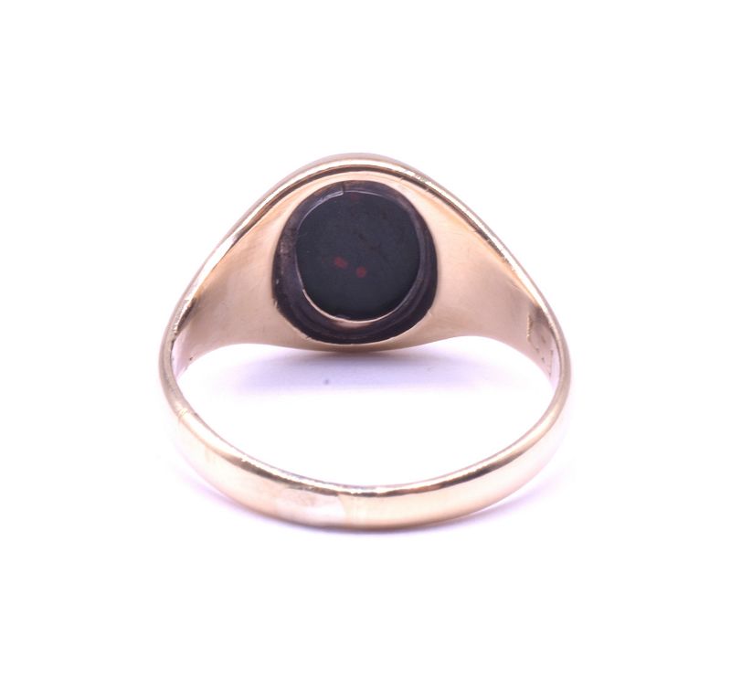 C1890 Bloodstone Signet Ring with Dexter Arm Embowed in Armor