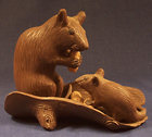 Chinese Yixing Pottery Figure of Rats with Peanuts