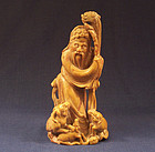 A Good 19th Century Carved Soapstone Figure of Lao Tzu