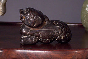 Black hardstone pendant or ornament - model of a Bixie