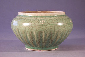 Chinese Celadon Inverted Rim Porcelain Alms Type Bowl