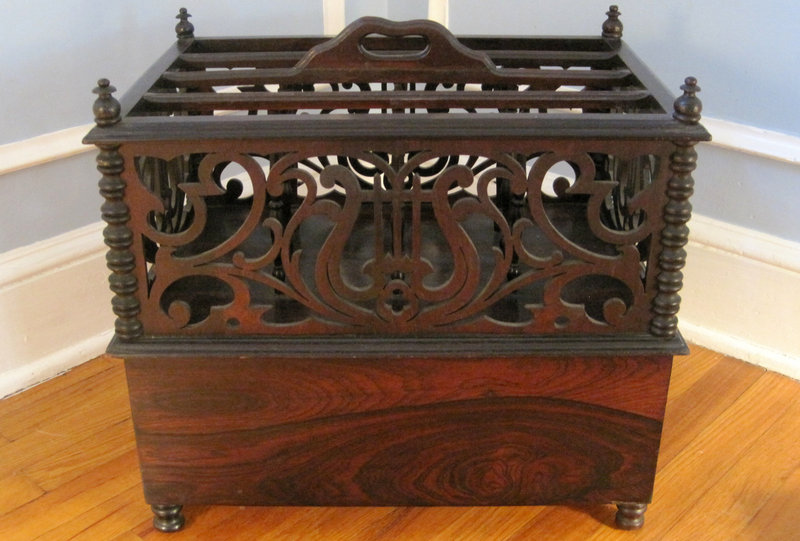 A Fine 19th C. Classical Two Drawer Rosewood Canterbury