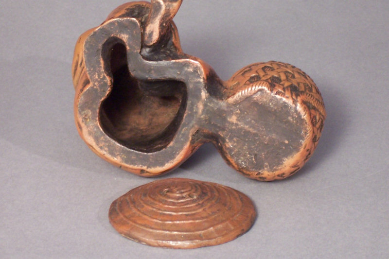 Japanese Bizen Pottery Figural Incense Burner, Koro