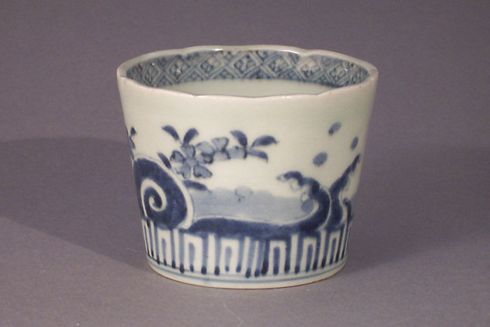 A Fine Japanese blue and white porcelain soba choko