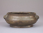 Late Ming, Early Qing Bronze Censer, 6 char Xuande mark