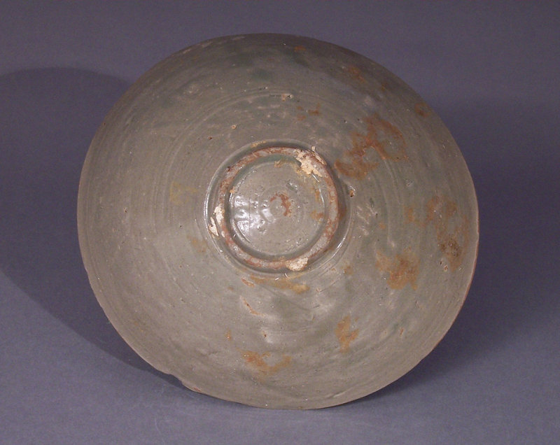 Rare Koryo dynasty moulded celadon stoneware peony bowl